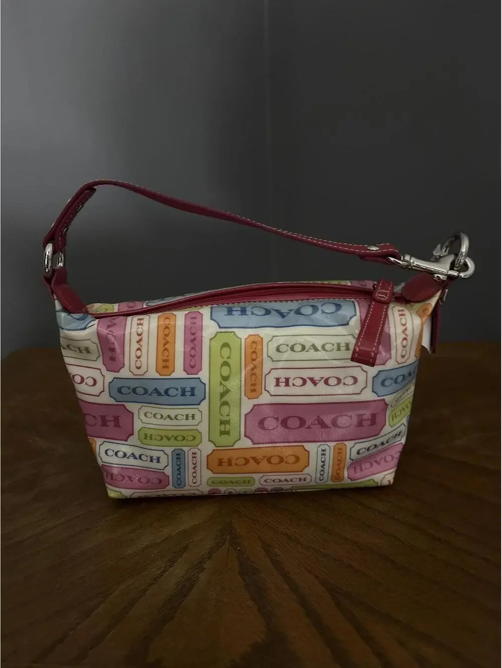Coach Bonnie Heritage Ticket Print Pouch Bag F41811 NWT 2009